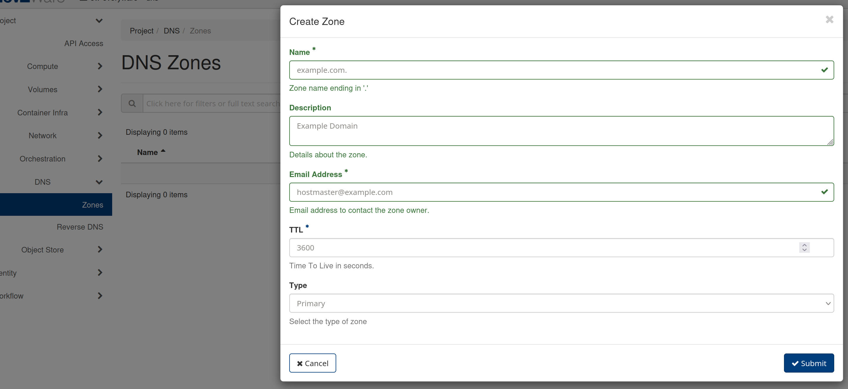 Create DNS Zone