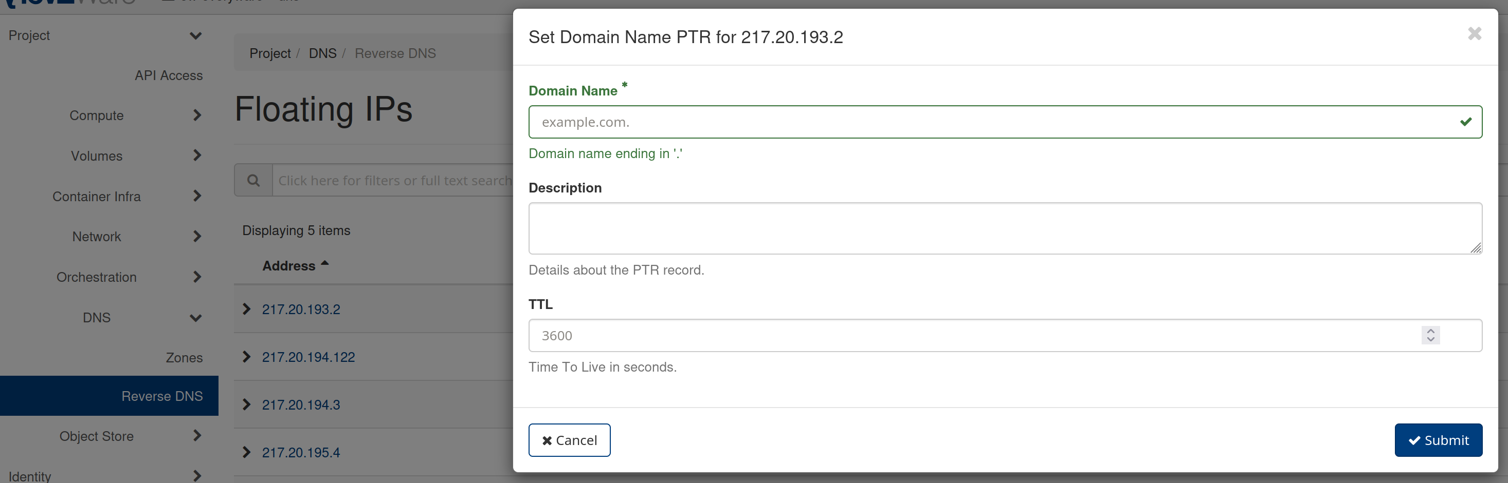 PTR Record erstellen